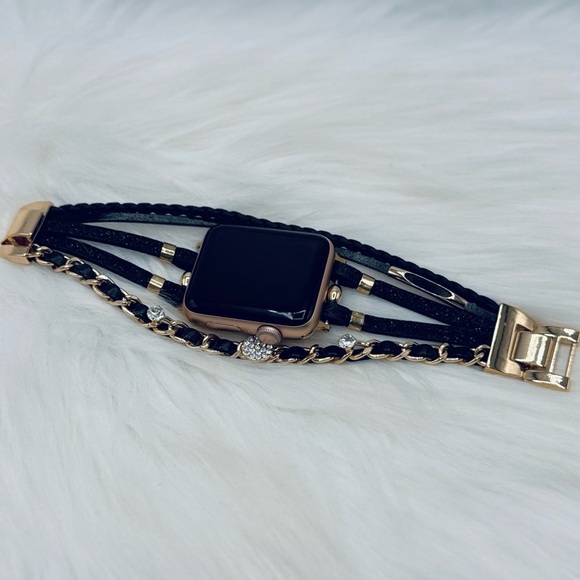 Black Themed Smart Watchband for Apple Watch 42/44/45 - Picture 6 of 6